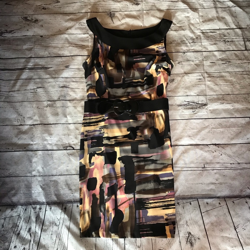 Connected Apparel Belted Dress